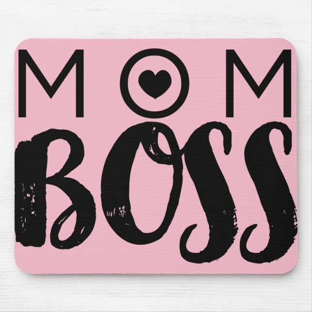 Mousepad CHEFE MÃE Tipografia Moderna Script Moderno Chique (Frente)