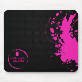 Mousepad Chefe Moderna Rosa Menina & Nome | Melhor Presente
