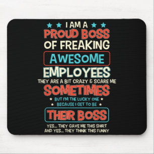 Mousepad Chefe Orgulhoso Engraçado Apreciação Funcionário E