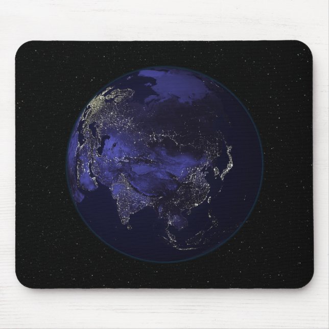 Mousepad Cheio Terra à noite mostrando luzes da cidade (Frente)