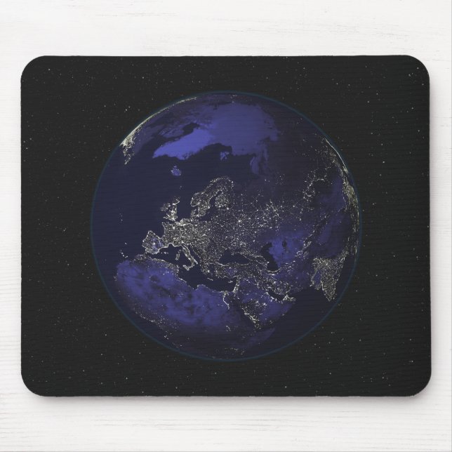 Mousepad Cheio Terra à noite mostrando luzes da cidade 3 (Frente)