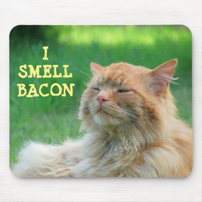 Mousepad Cheiro Bacon Grande Gato Laranja (Frente)