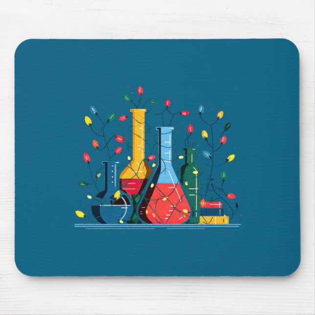 Mousepad Chemistry Christmas Lights Lover Chemist Science L (Frente)