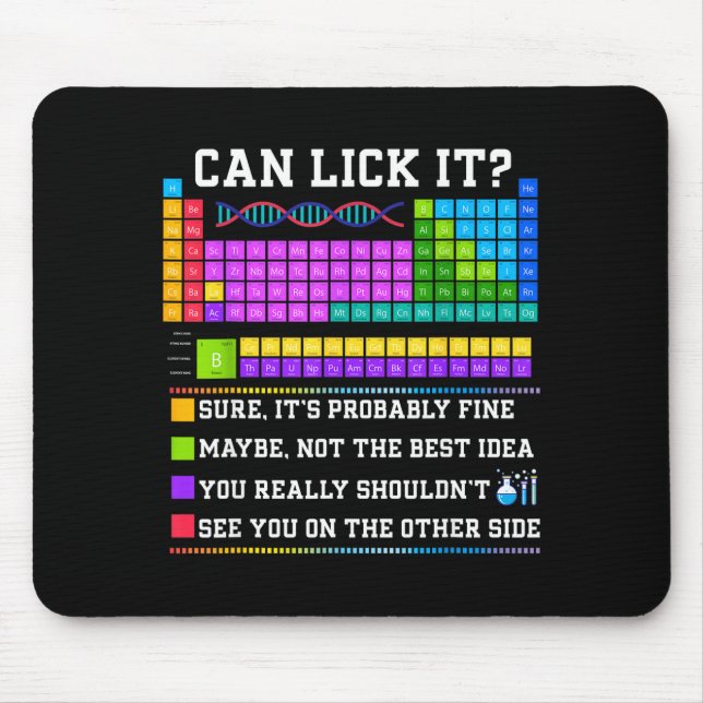 Mousepad Chemistry Elements Teacher Can I Lick It Periodic  (Frente)