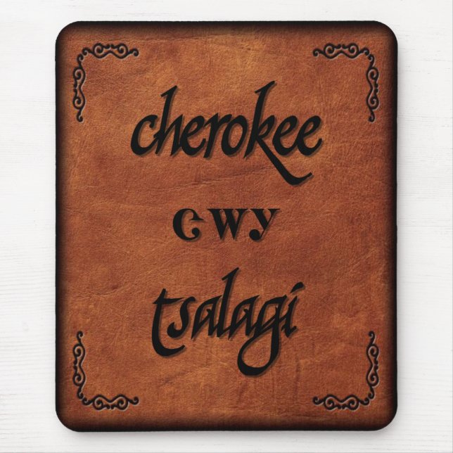 Mousepad Cherokee de couro - Tsalagi (Frente)