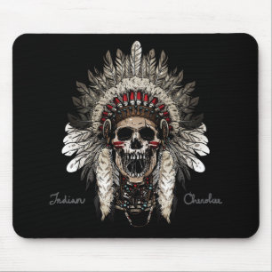 Mousepad Cherokee Indiano - Nativo Americano - Caveira
