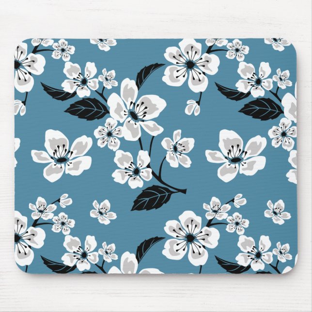 MOUSEPAD CHERRY BLOSSOM - SAKURA (SMOKY BLUE) (Frente)