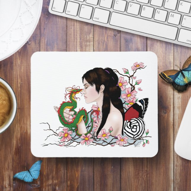 Mousepad Cherry Blossoms Fairy Dragon Amizade (Criador carregado)