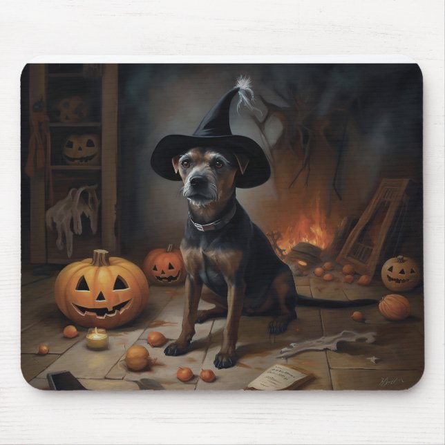 Mousepad Chesapeake Bay Terrier Pumpkins Halloween Ascarado (Frente)