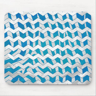 Mousepad Chevron Azul-Zebra e Branco