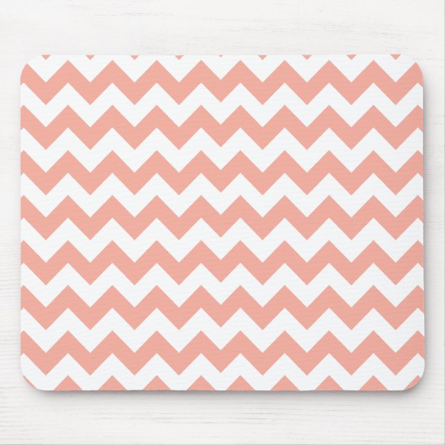 Mousepad Chevron de Pêssego Profundo; zigzag (Frente)