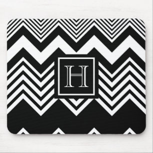 Mousepad Chevron Preto e Branco