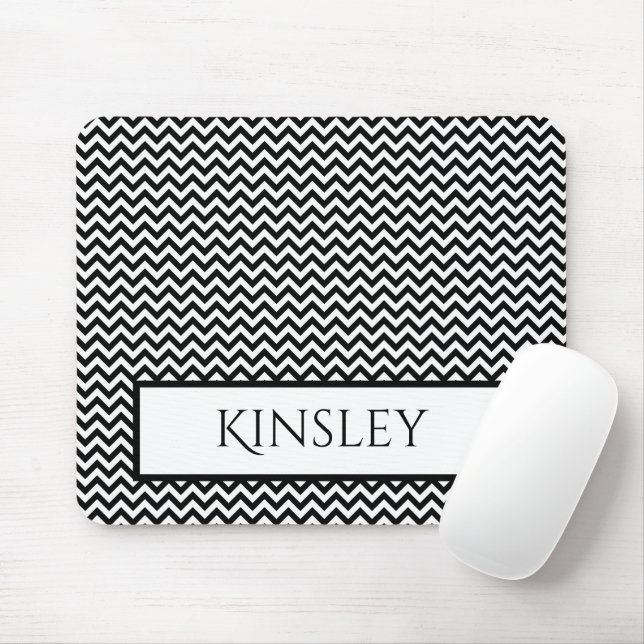 Mousepad Chevron Simples Preto Personalizado (Com mouse)