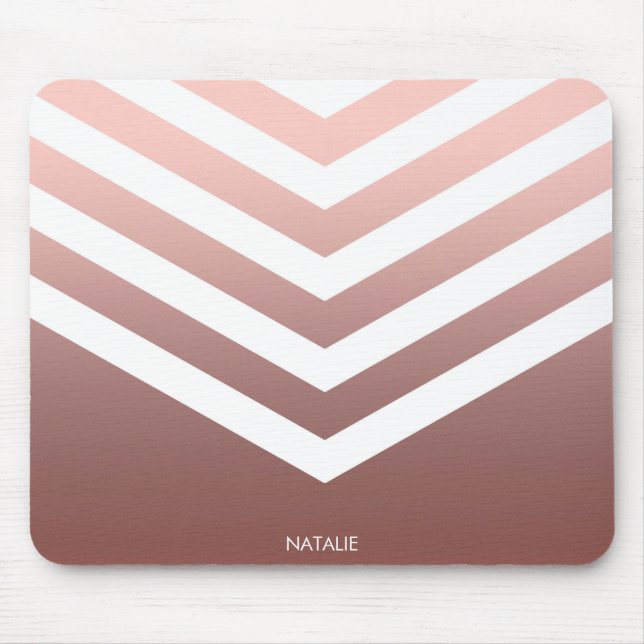 Mousepad Chevrons Dourados rosa (Frente)