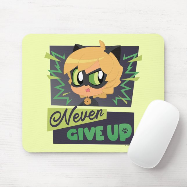 Mousepad Chibi Cat Noir Nunca Desiste (Com mouse)