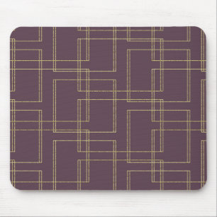 Mousepad Chic Berry Mauve & Dourado Geométrico Glam