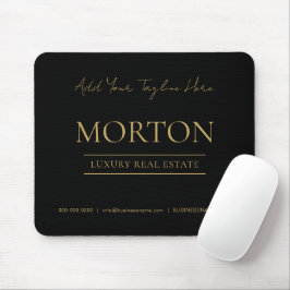 Mousepad Chic Black Gold Luxury Real Estate Branded