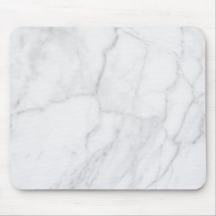 Mousepad Chic Boho, Padrão Branco Marble