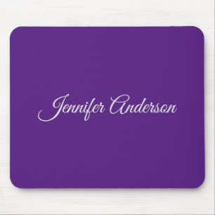 Mousepad Chic Calliografia Elegante Roxo Real Personalizado