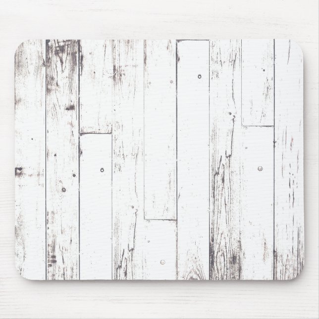 Mousepad Chic Desgastado Branco Celeiro Rústico Fazenda (Frente)