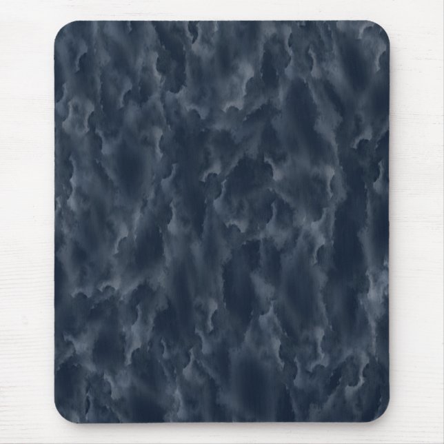 Mousepad Chic Elegante Abstrato Azul marinho com Mancha Aqu (Frente)
