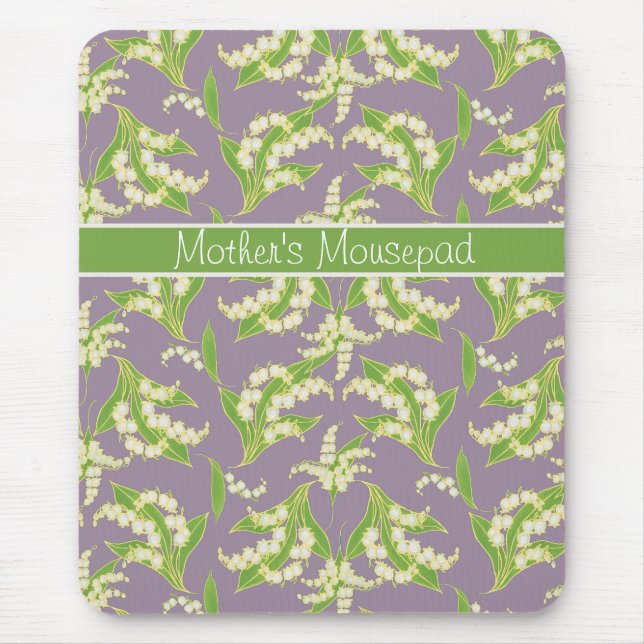 Mousepad Chic Floral Mousepad: Lírios do Vale, Mauve (Frente)