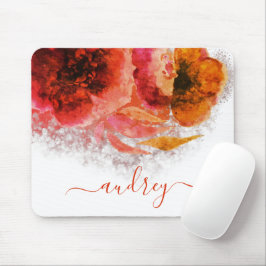 Mousepad Chic Luxurioso com assinatura Flor Dourado brilhan
