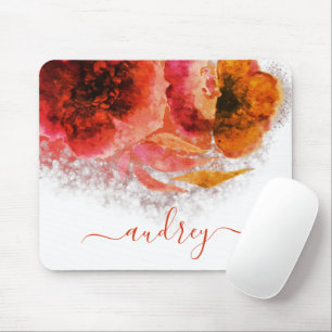 Mousepad Chic Luxurioso com assinatura Flor Dourado brilhan