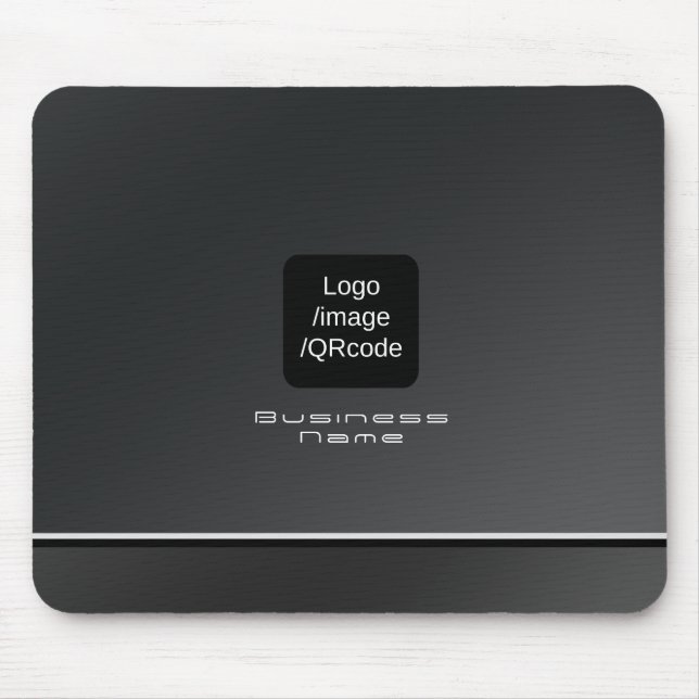 Mousepad Chic Modern Business Logo preto (Frente)