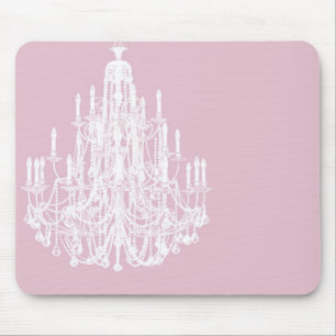 Mousepad Chic Pink Chandelier