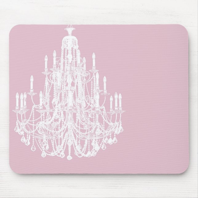 Mousepad Chic Pink Chandelier (Frente)