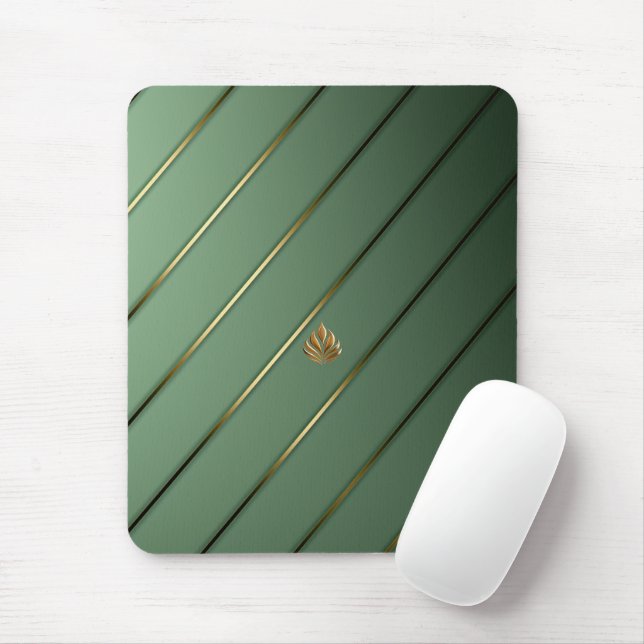 Mousepad Chic Sage Green & Dourado (Com mouse)