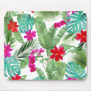 Mousepad Chic Tropical Impressão Watercolor