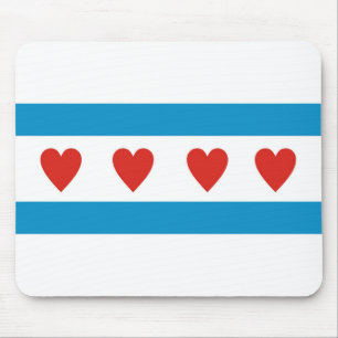 Mousepad chicago cidade ama bandeira corações estados unido