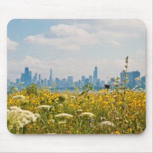 Mousepad Chicago como visto do pássaro do porto de Montros