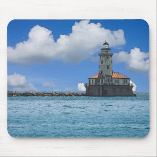 Mousepad Chicago Harbor Lighthouse Painterly