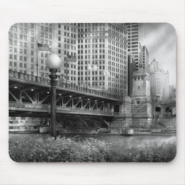 Mousepad Chicago, IL - Ponte DuSable construída em 1920  -  (Frente)