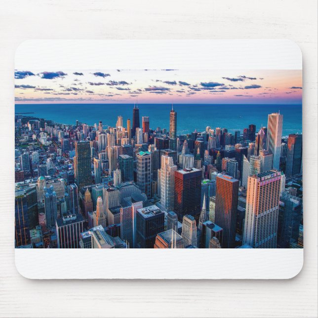 Mousepad Chicago Illinois skyline dos EUA - Chicago no por (Frente)