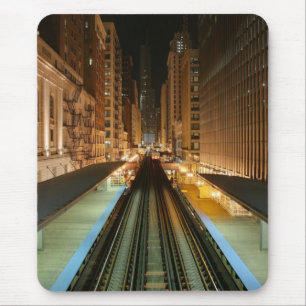Mousepad Chicago "L" estação na noite