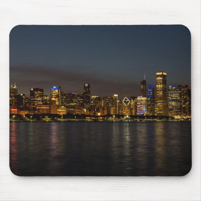 Mousepad Chicago Night Cityscape (Frente)