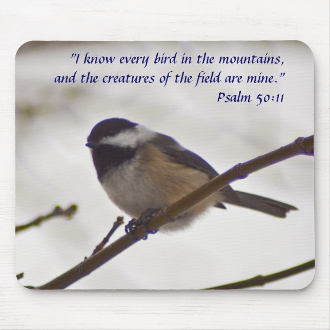 Mousepad Chickadee em um galho (Frente)