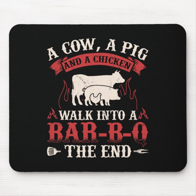 Mousepad Chicken Graphic Meat Smoking Fumando (Frente)