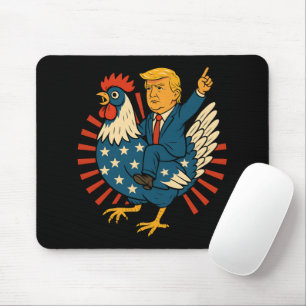 Mousepad Chicken Jockey Trump Engraçado Memória