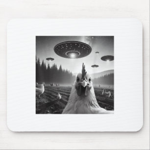 Mousepad Chicken Selfie Com Alienígena Para Os Tee Funny Gi