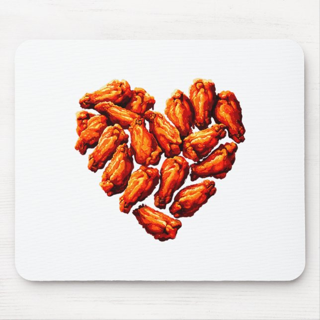 Mousepad Chicken Wings Are My Valentine Heart Funny Valenti (Frente)