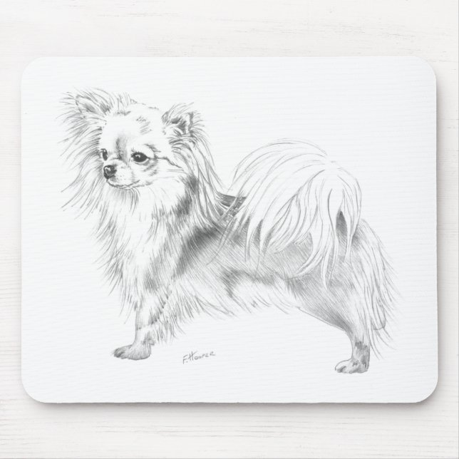 Mousepad Chihuahua de Longcoat - estando (Frente)
