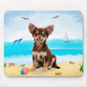 Mousepad Chihuahua Dog na praia