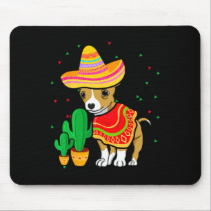 Mousepad Chihuahua Dog Sombrero Cinco De Mayo Fiest