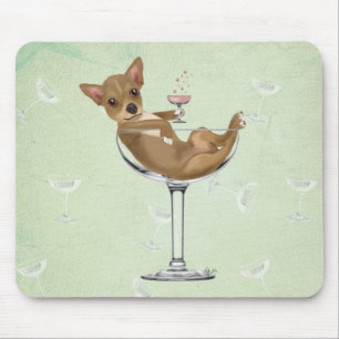 Mousepad Chihuahua em Copktail Glass
