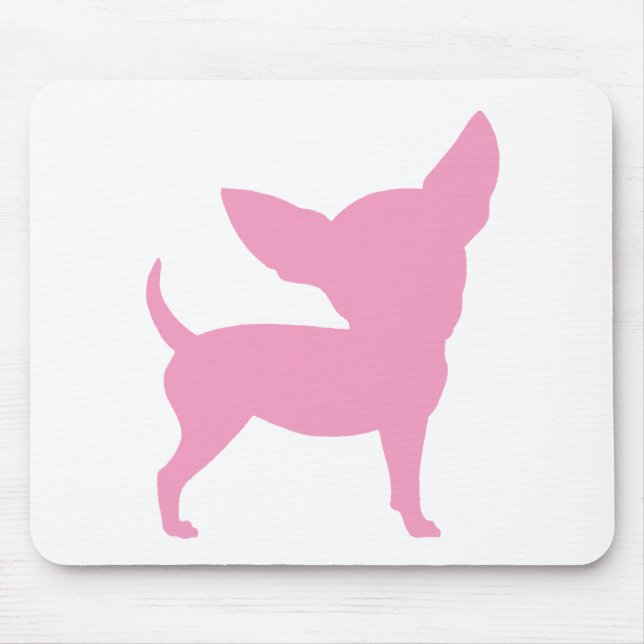 Mousepad Chihuahua engraçada cor-de-rosa (Frente)